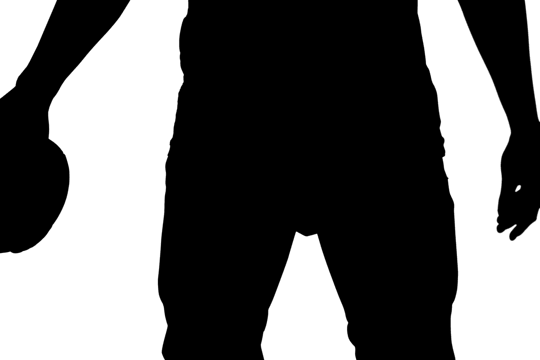 Transparent Midsection of American Football Player with Ball