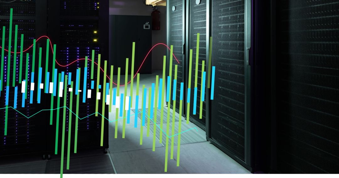 Abstract Digital Data Processing in High-Tech Server Room