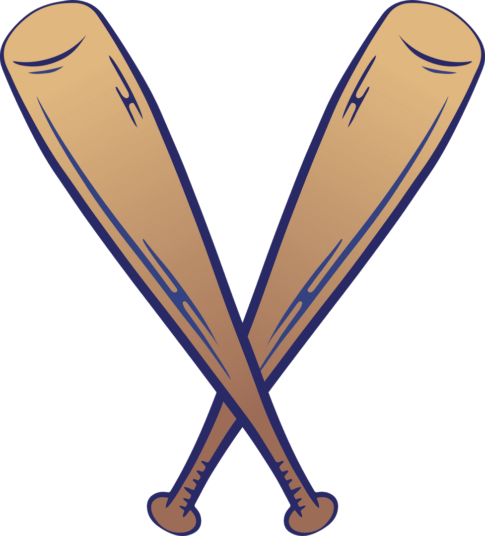 Crossing Wooden Baseball Bats Minimalist Transparent Icon