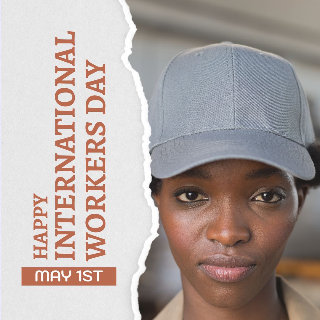 International Workers Day Celebration with Strong Worker Portrait