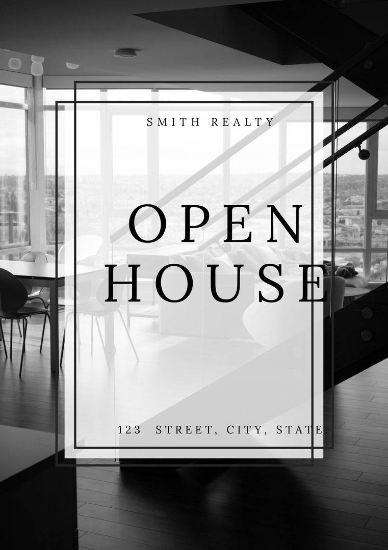 Modern Interior for Real Estate Open House Announcement