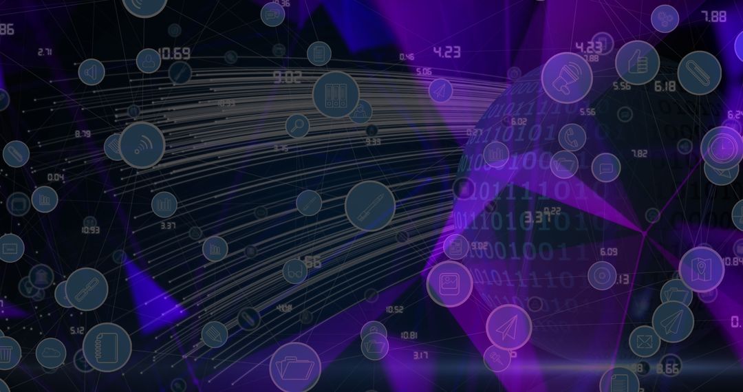 Digital Network Connectivity with Globe and Binary Code - Free Images, Stock Photos and Pictures on Pikwizard.com