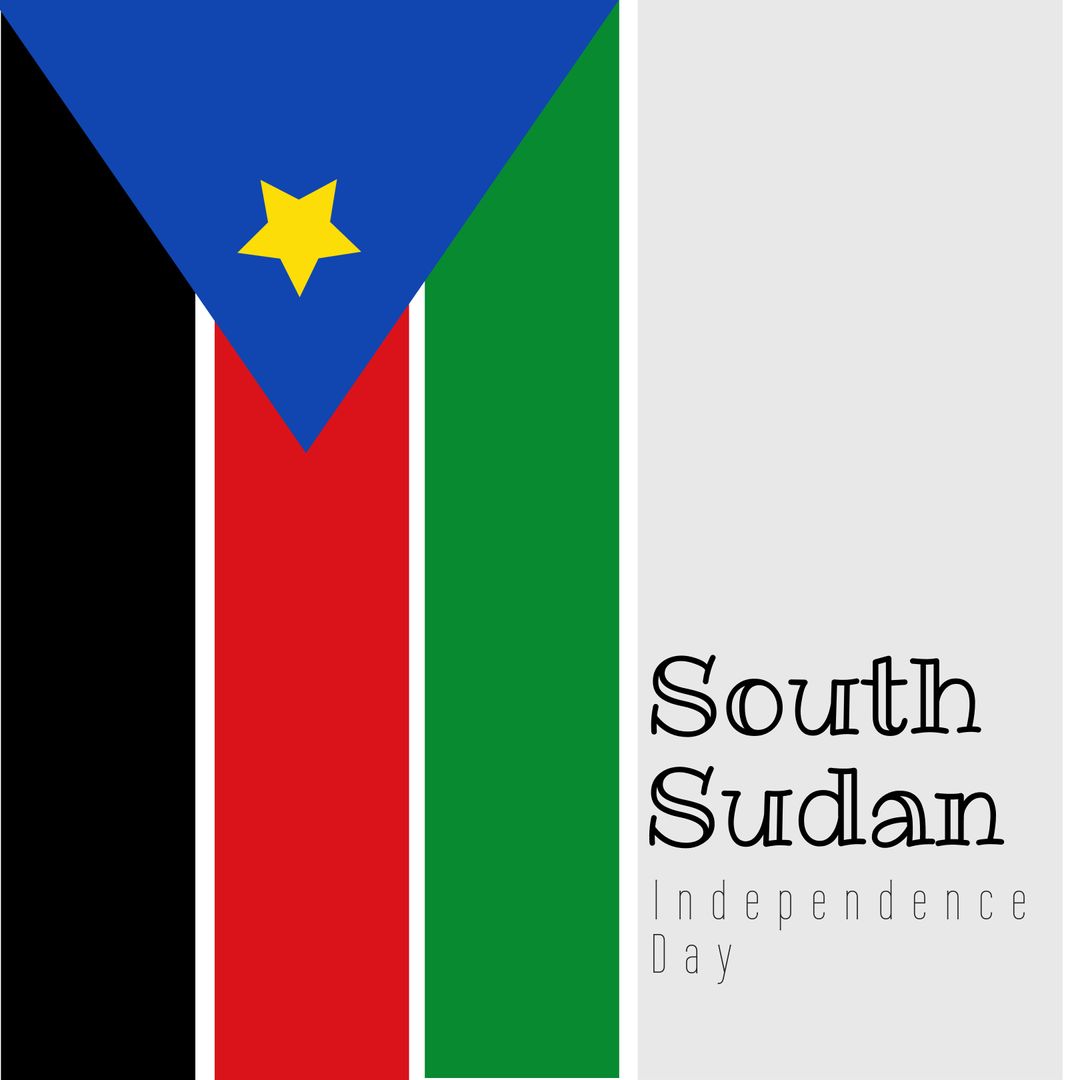 South Sudan National Flag with Independence Day Message