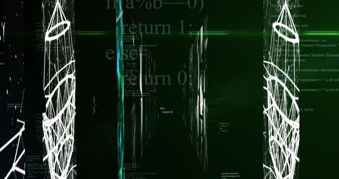 Abstract Digital Data Streams with Futuristic Technology Tone