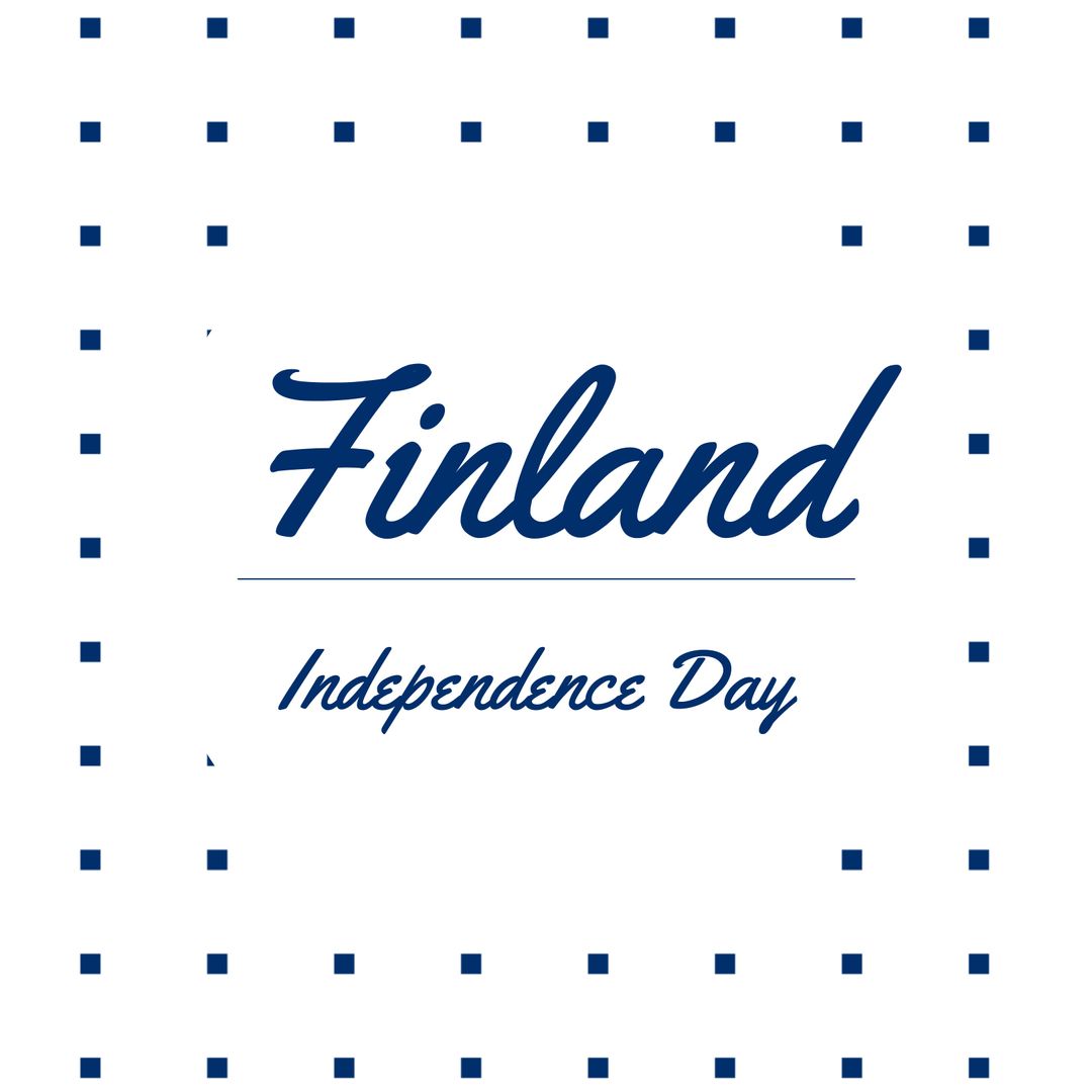 Finland Independence Day with Blue Geometric Design