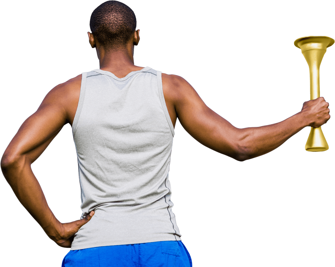 Athlete Holding Olympic Torch Transparent Background