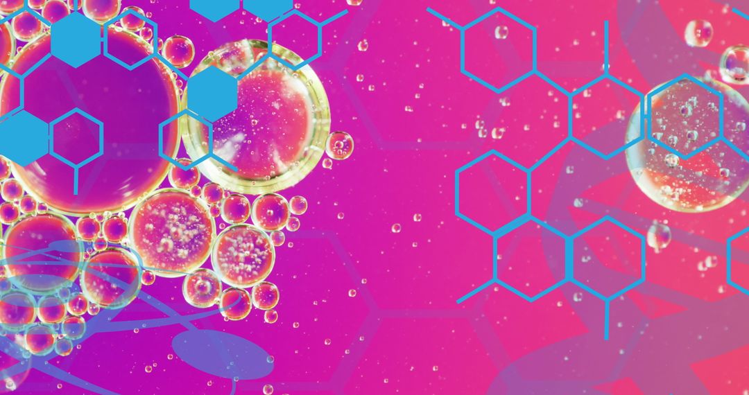 Colorful Bubble and Hexagon Abstract Design