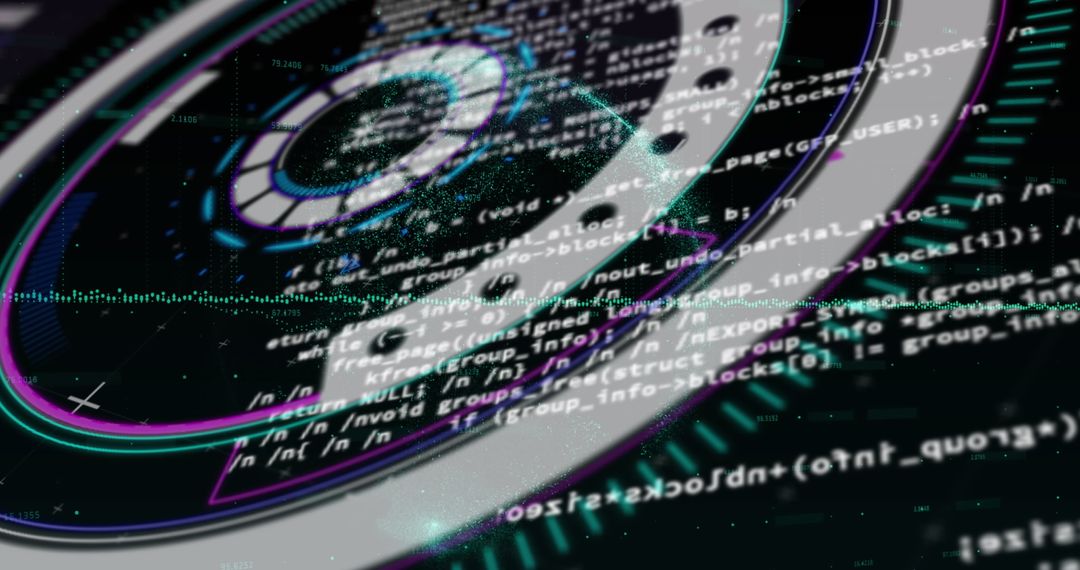 High-Tech Data Processing with Futuristic Interface Overlay