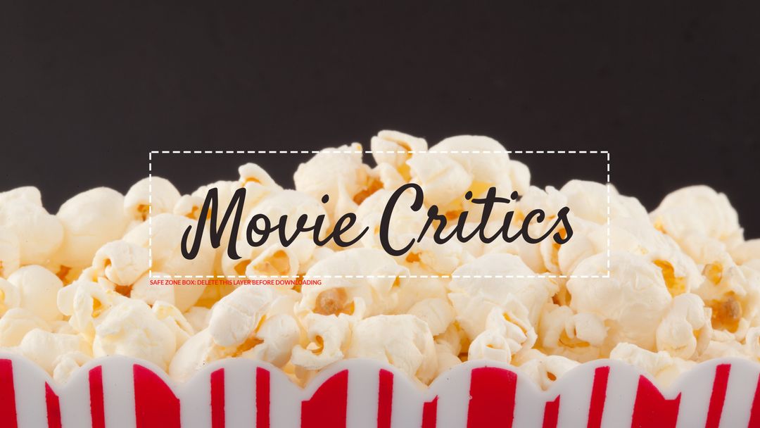 Popcorn Close-Up with Text Promoting Movie Critics Film Reviews - Download Free Stock Templates Pikwizard.com