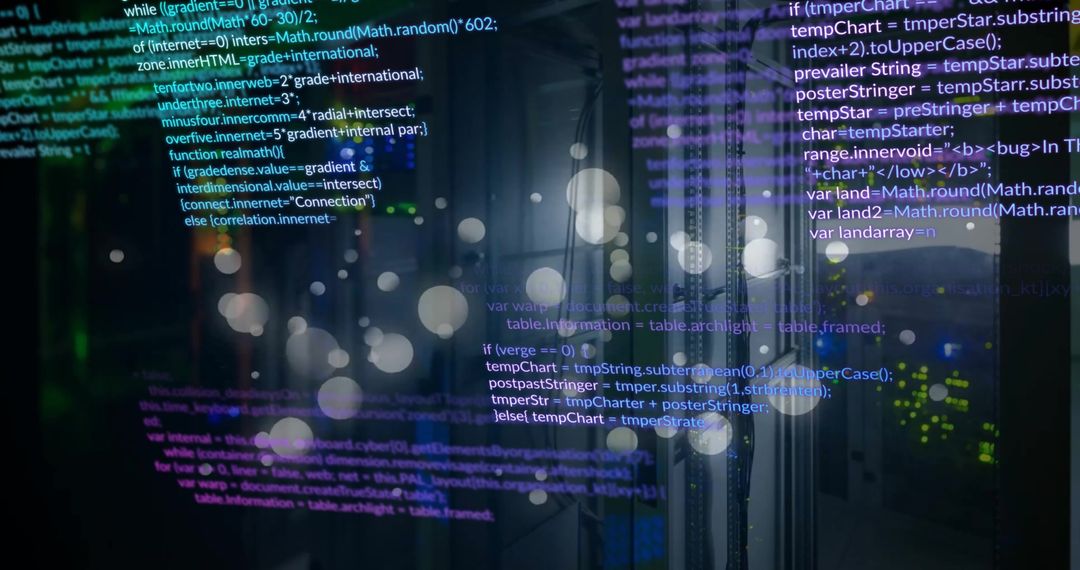 Data Processing Over Server Room Background