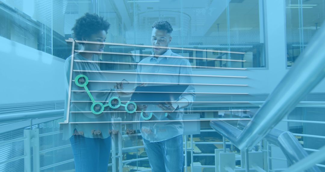 Business Colleagues Analyzing Financial Data Visual Graphics