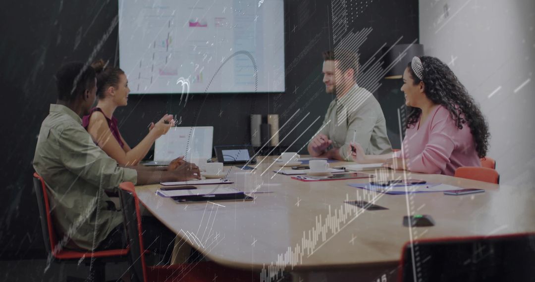 Business Team Analyzing Data in Modern Office Collaboration