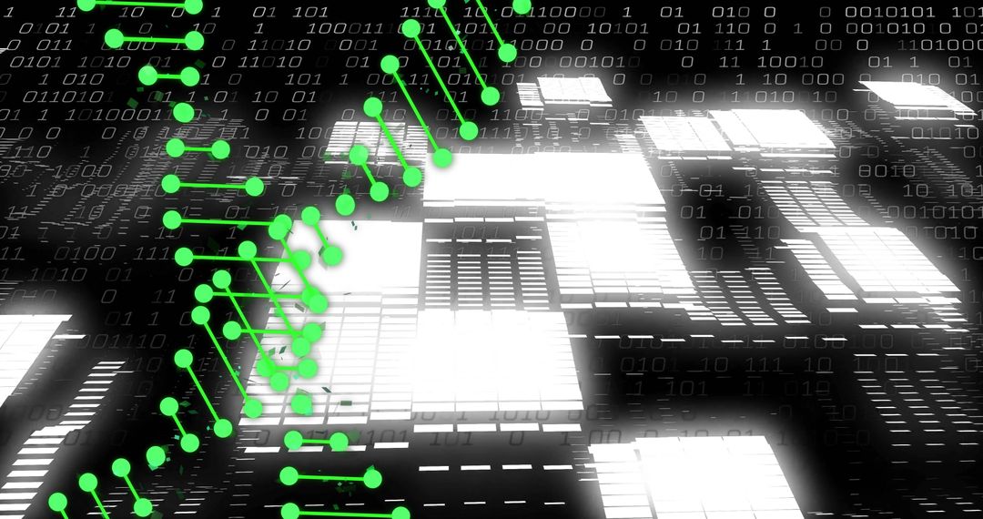 Futuristic Digital DNA and Binary Code Visualization