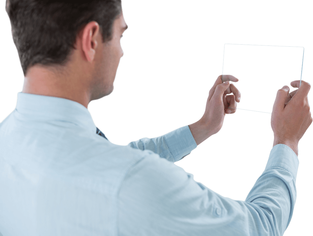 Futuristic Digital Tablet Interaction Business Technology Innovation