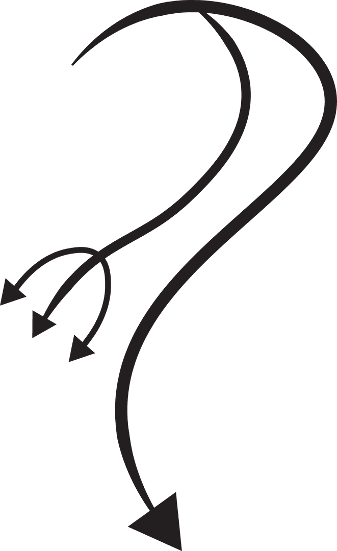 Black Harpoon and Dart Design on Transparent Background