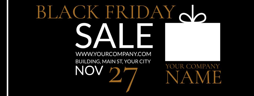 Modern Black Friday Sale Banner Design with Bold Typography