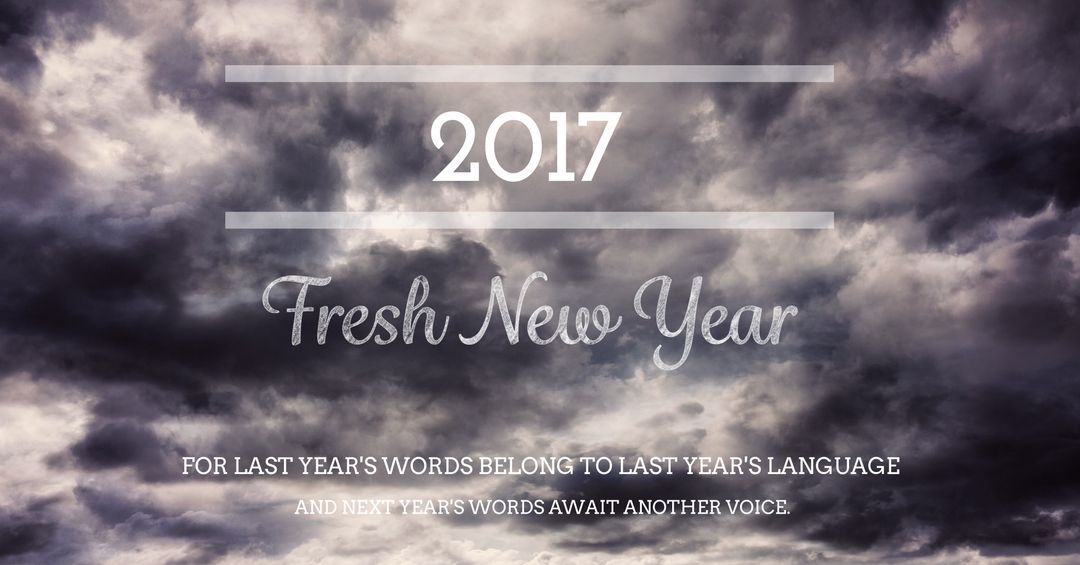 Dramatic New Year Sky with Motivational Text for 2017