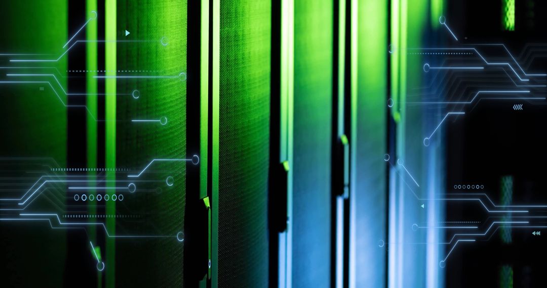 Advanced technology concept with data processing circuits on servers