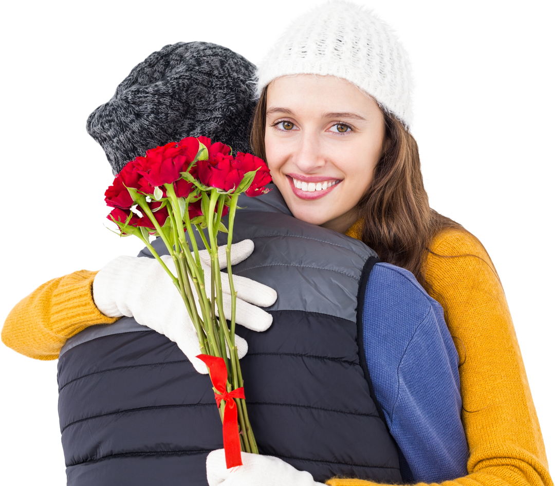 Transparent Couple Hugging with Red Roses Illustration - Download Free Stock Images Pikwizard.com