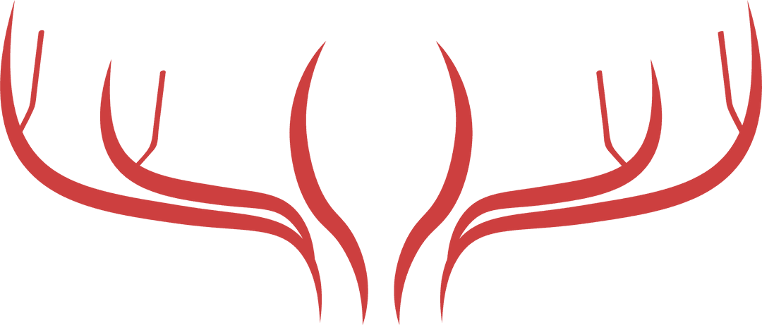 Red Abstract Antler Design on Transparent Background