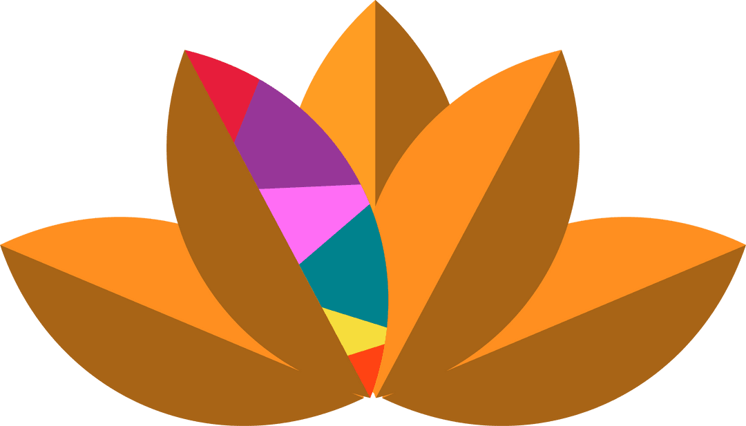 Abstract Transparent Lotus with Colorful Geometric Petals