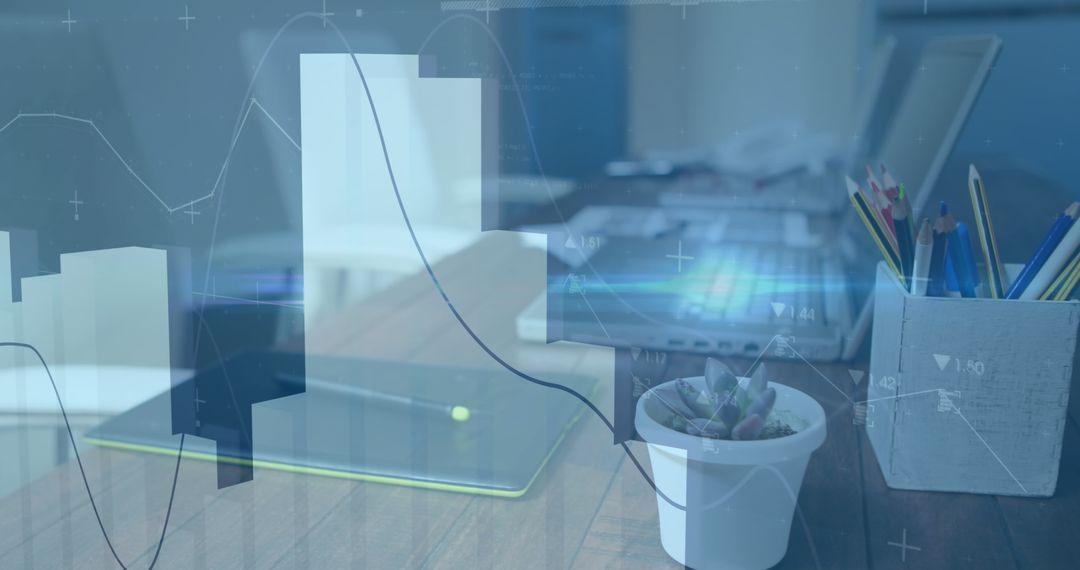 Digital Overlay of Business Graphs over Office Workspace