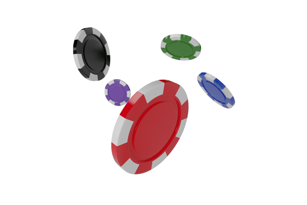 Transparent 3D Floating Colorful Gambling Poker Chips