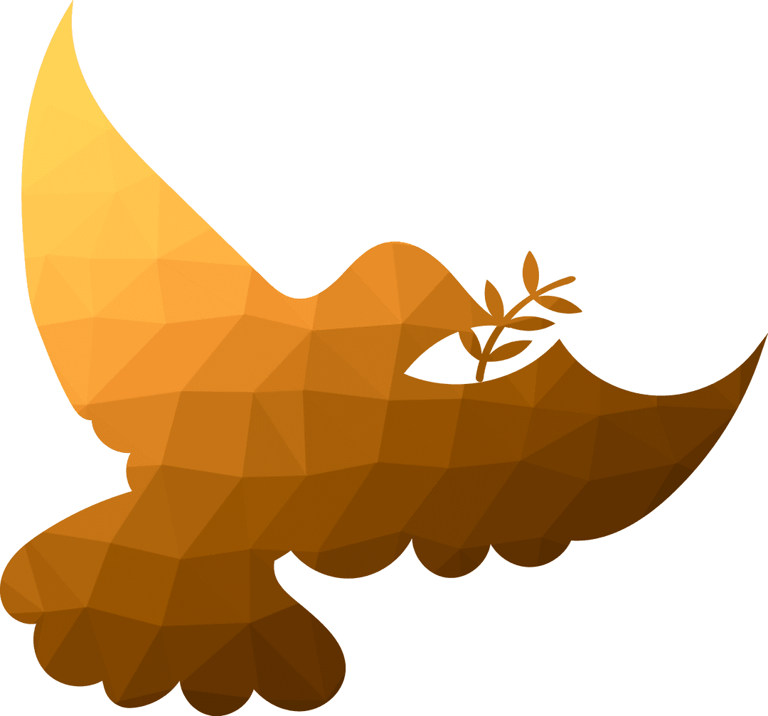 Transparent Geometric Golden Dove Design