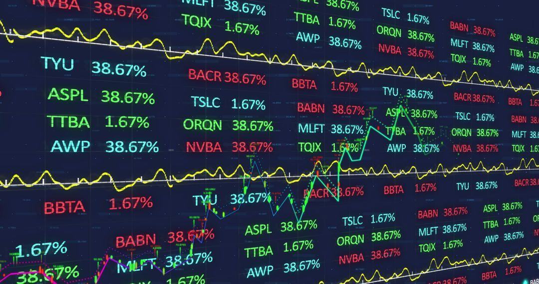 Digital Display of Stock Market Fluctuations and Analytics - Free Images, Stock Photos and Pictures on Pikwizard.com