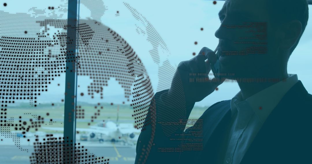 Global Businessman Discusses Strategies Over Smartphone