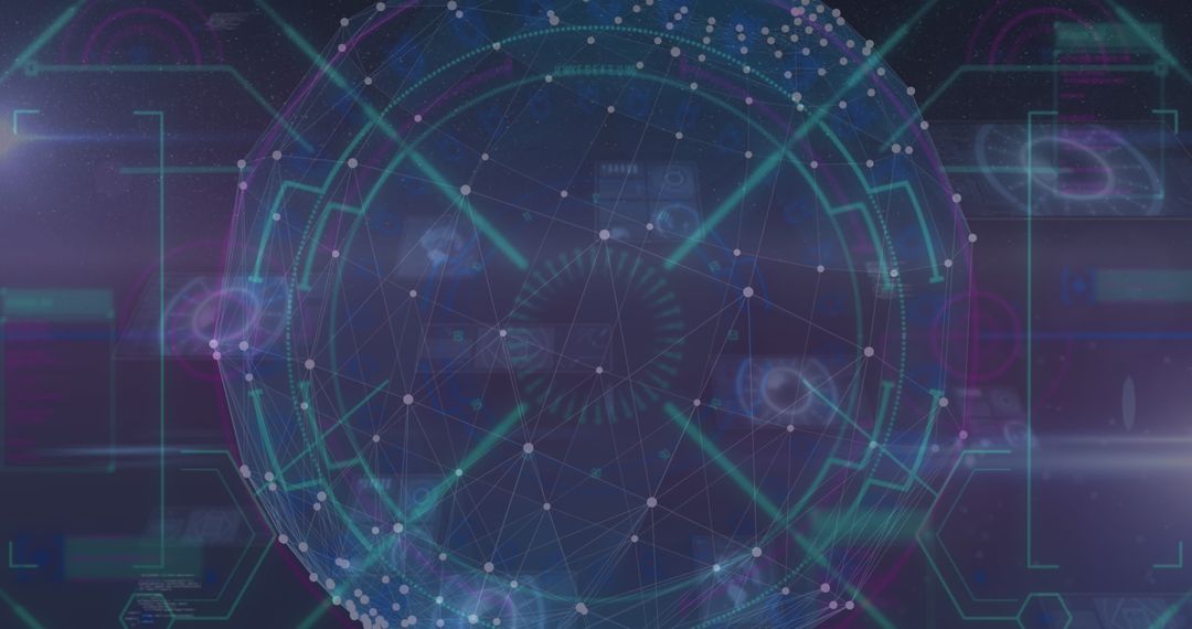 Futuristic Holographic Interface with Digital Data Network Nodes