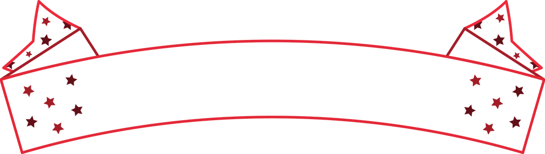 Transparent Christmas Banner with Red Stars Design