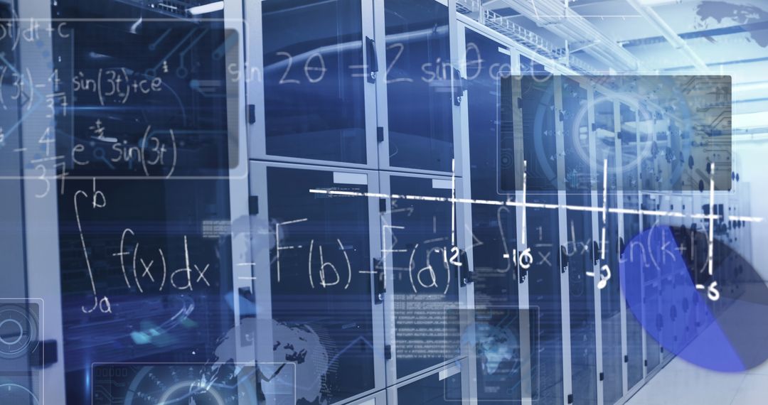 Digital Interface Concept with Data Processing Over Server Room