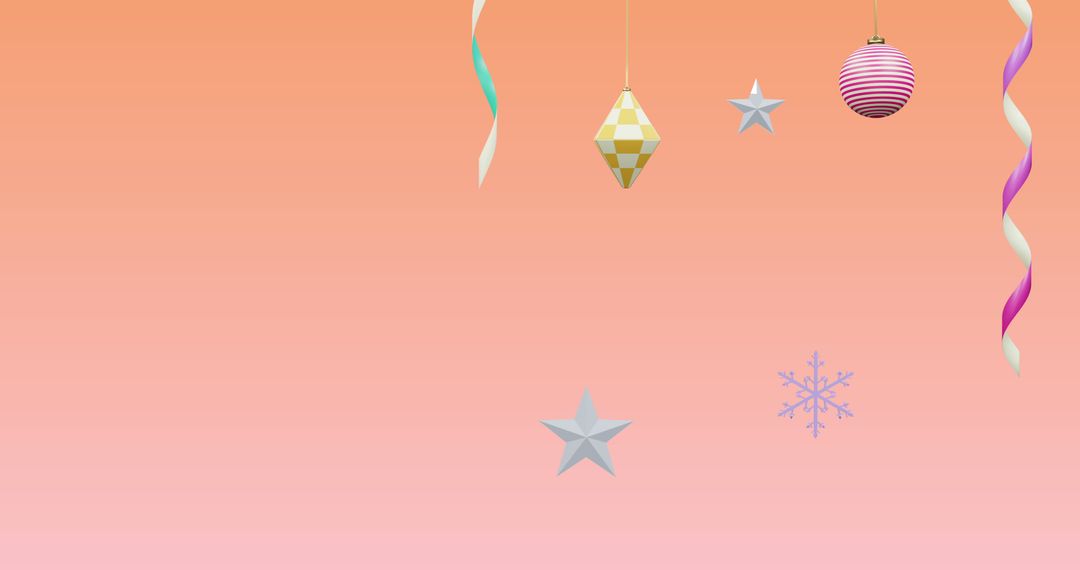 Festive Background with Christmas and New Year Decorations on Pink Gradient - Free Images, Stock Photos and Pictures on Pikwizard.com