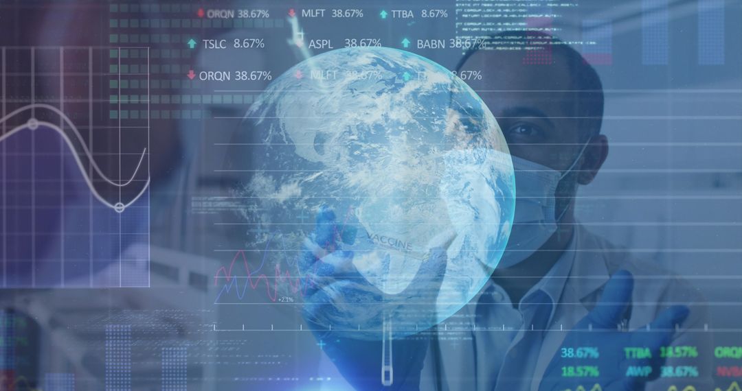 Global Healthcare Statistics During Pandemic with Digital Interface