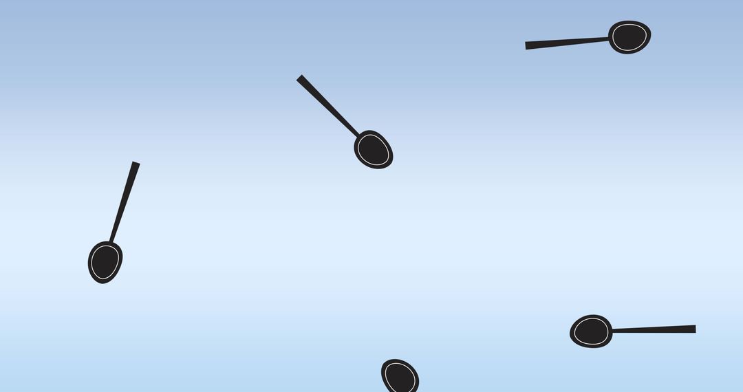 Floating Spoon Icons on Blue Background