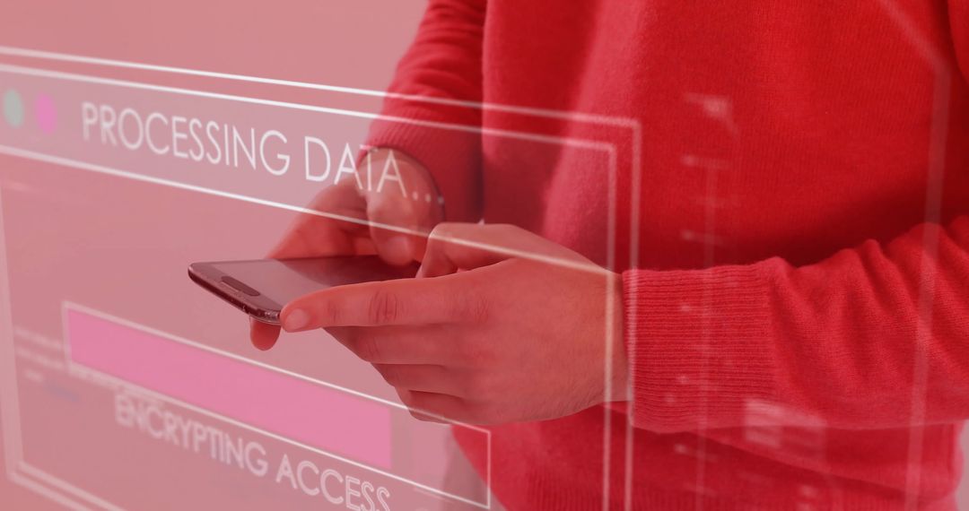 Man Interacting with Digital Interface on Smartphone