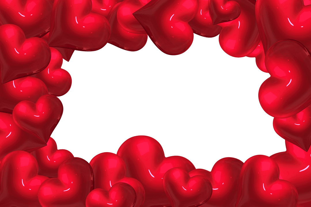 Transparent Heart Frame with Copy Space for Valentine's Day Design