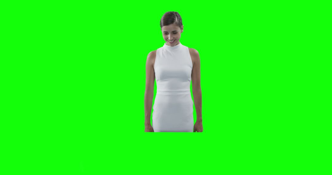 Woman in White Dress on Green Screen Background - Free Images, Stock Photos and Pictures on Pikwizard.com