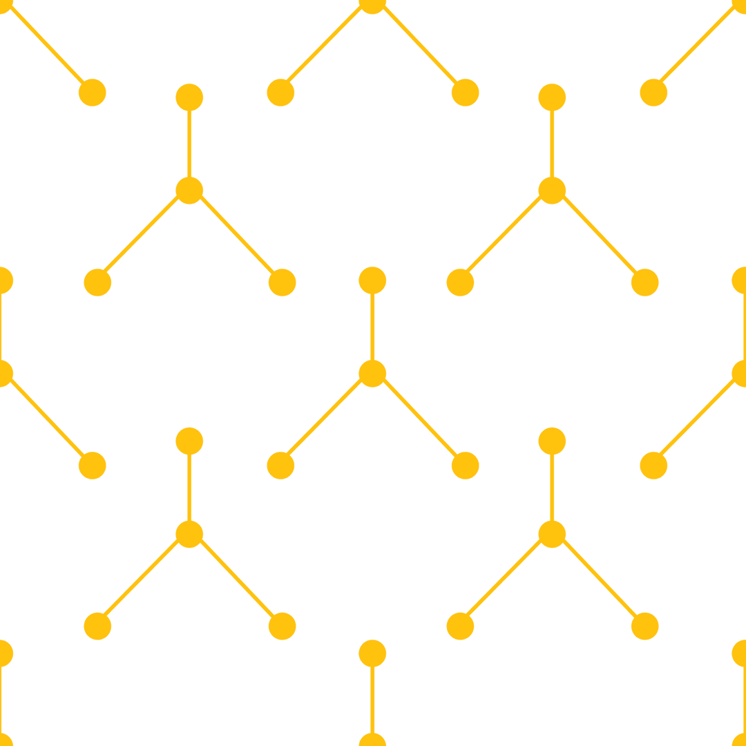 Seamless Yellow Molecule Pattern on Transparent Background
