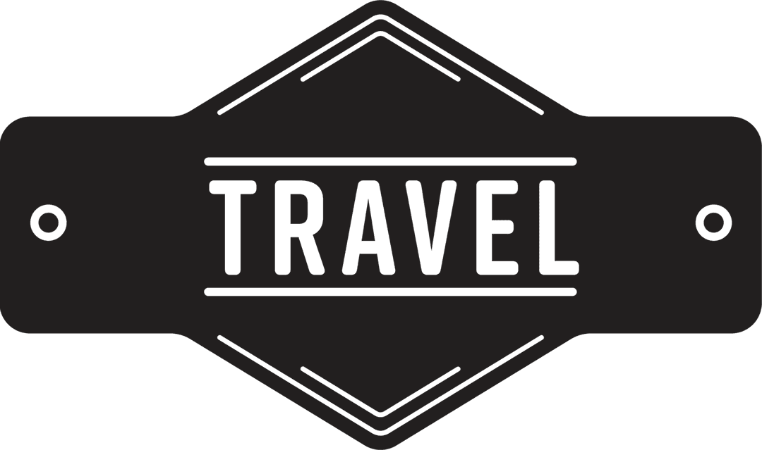 Travel Badge with Text on Transparent Background