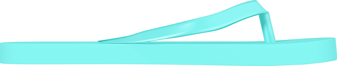 Blue Flip-Flop Side View on Transparent Background