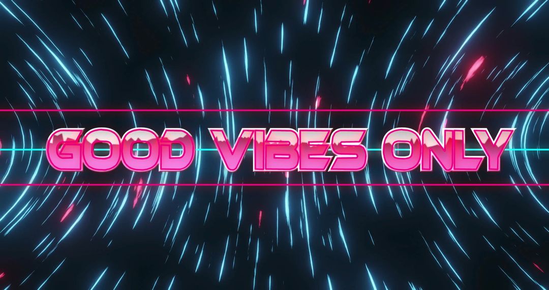 Good Vibes Only Neon Text with Energetic Background