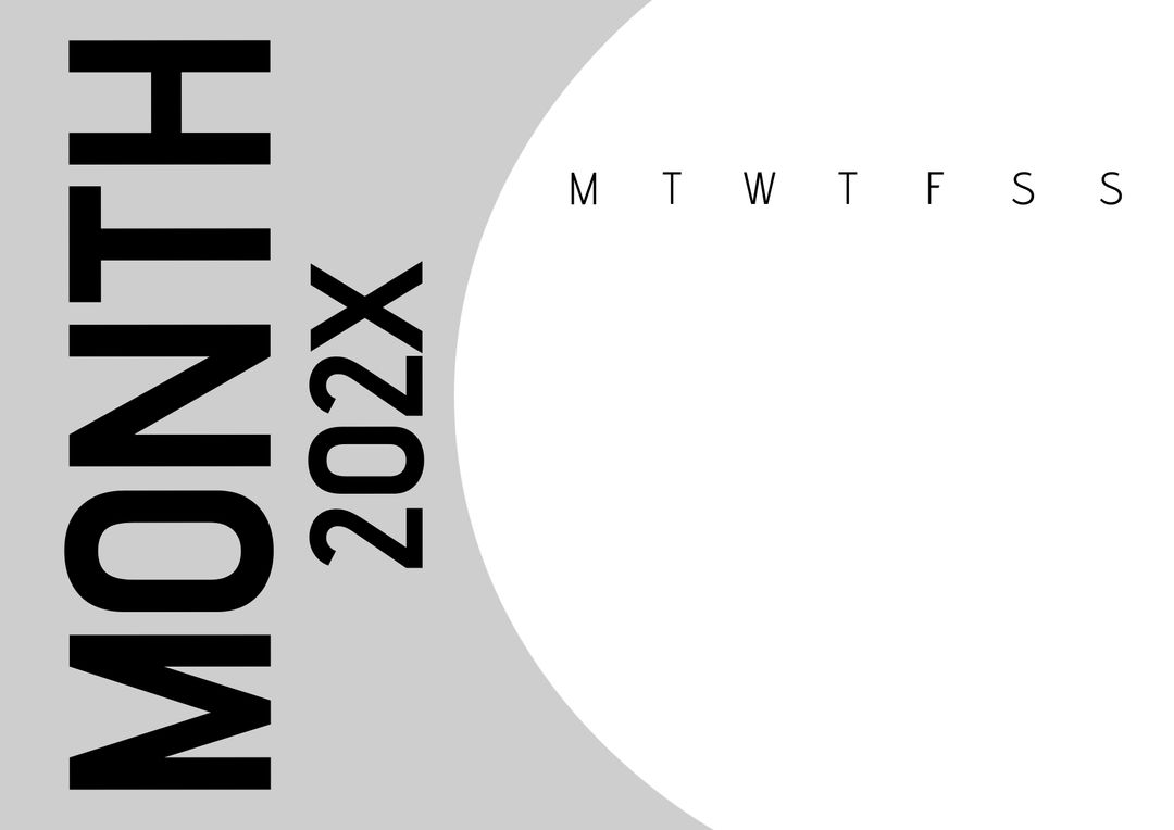 Minimalist Blank Calendar Template for Professional Planning