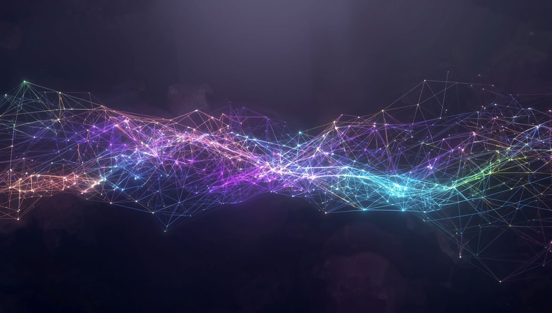 Abstract Futuristic Network with Glowing Digital Nodes