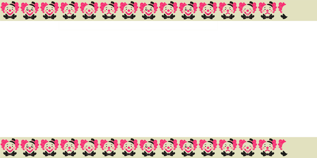 Whimsical clown border with transparent background design