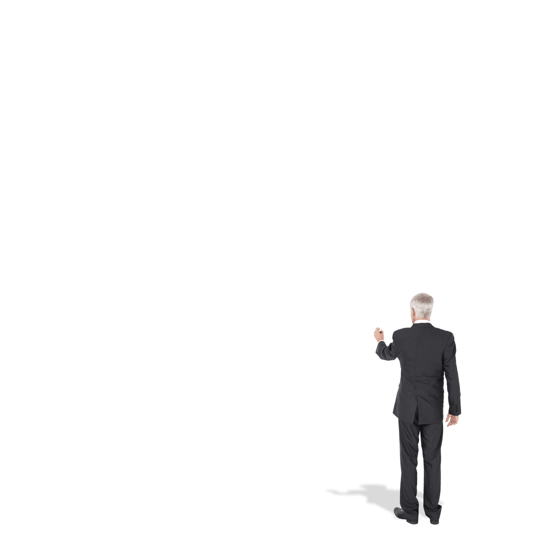 Transparent Abstract Concept Businessman Touching Virtual Screen