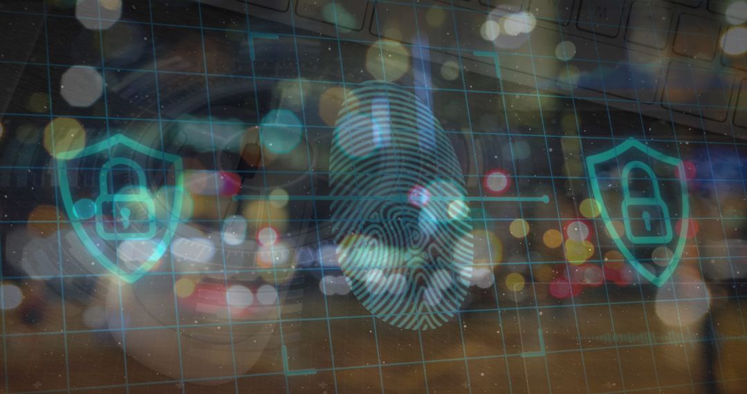Fingerprint and Digital Security Symbolizes High-Tech Protection