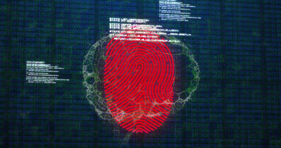 Biometric Fingerprint Scan Highlighting Cybersecurity