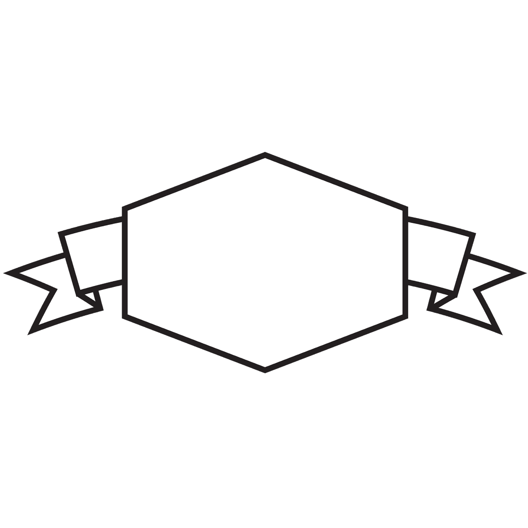 Hexagonal Banner with Copy Space on Transparent Background